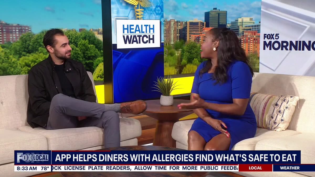 EatFree's CEO with the Good Day DC host on the Health Watch set